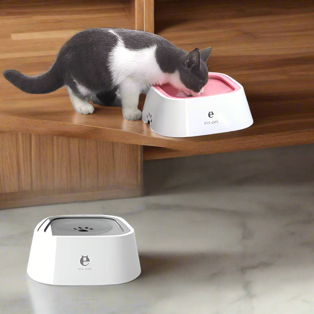 Dog Drinking Water Bowl Floating Non-Wetting Mouth Cat Bowl without Spill Drinking Water Dispenser Plastic Anti-Over Dog Bowl