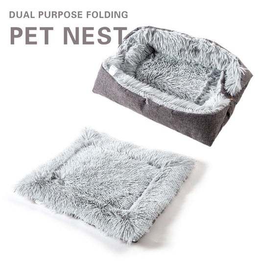 Pet Cat Bed Soft Long Plush Mat Winter Warm Cat Cushion Small Dog Kennel Comfortable Mattress For Cats Dogs Pet Sleeping Product-0