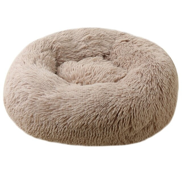 Round Cat Bed Warm Sleeping Cat Nest For Dogs Basket Pet Products Cushion Soft Long Plush Cat Pet Bed Mat Cat House Animals Sofa